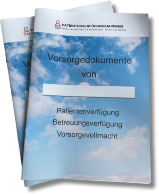 Vorsorge-Mappe mit Patientenverfügung, Vorsorgevollmacht und Betreuungsverfügung
