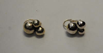 Boucles D'oreilles Vintage Sidney Carron - Modèle Doré à Clips
