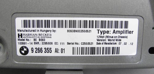 2011-2013 BMW F10 5-Series Sedan Factory Basic Stereo Speaker Amplifier HiFi OEM - Picture 4 of 5