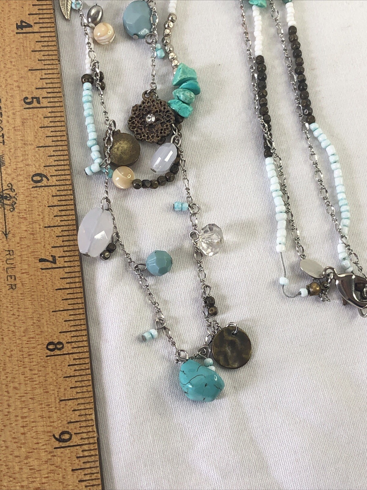 Express Signed Double Strand Turquoise Necklace S… - image 11