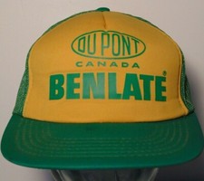 Vintage 1980s Dupont Canada Benlate Farm Green  Yellow SNAPBACK TRUCKER HAT CAP