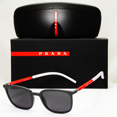 Prada Sonnenbrille schwarz rot weiß quadratisch PS05NV VPS 05N UFK-1O1 54 mm