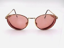 Vintage Marcolin 7149 Brown Gold Metal Oval Sunglasses FRAMES ONLY Italy