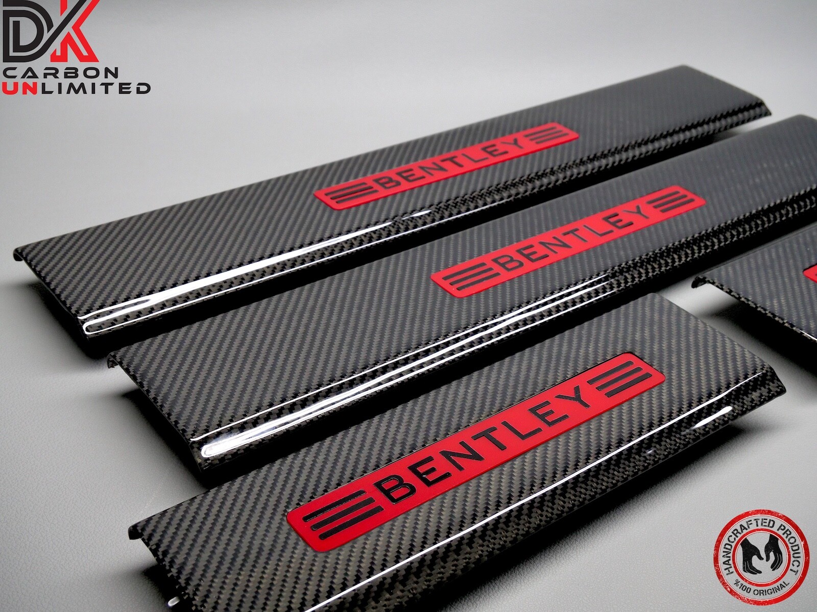 Bentley Bentayga 2016 to 2026 Custom Gloss Carbon Door Sills Scuff Tread Plates