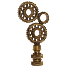 Antique Brass Gears Finial Lamp Topper Part Decoration All Metal