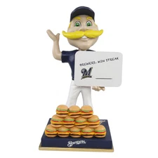 Bernie Brewer Milwaukee Brewers Mascot Win Streak Bobblehead MLB