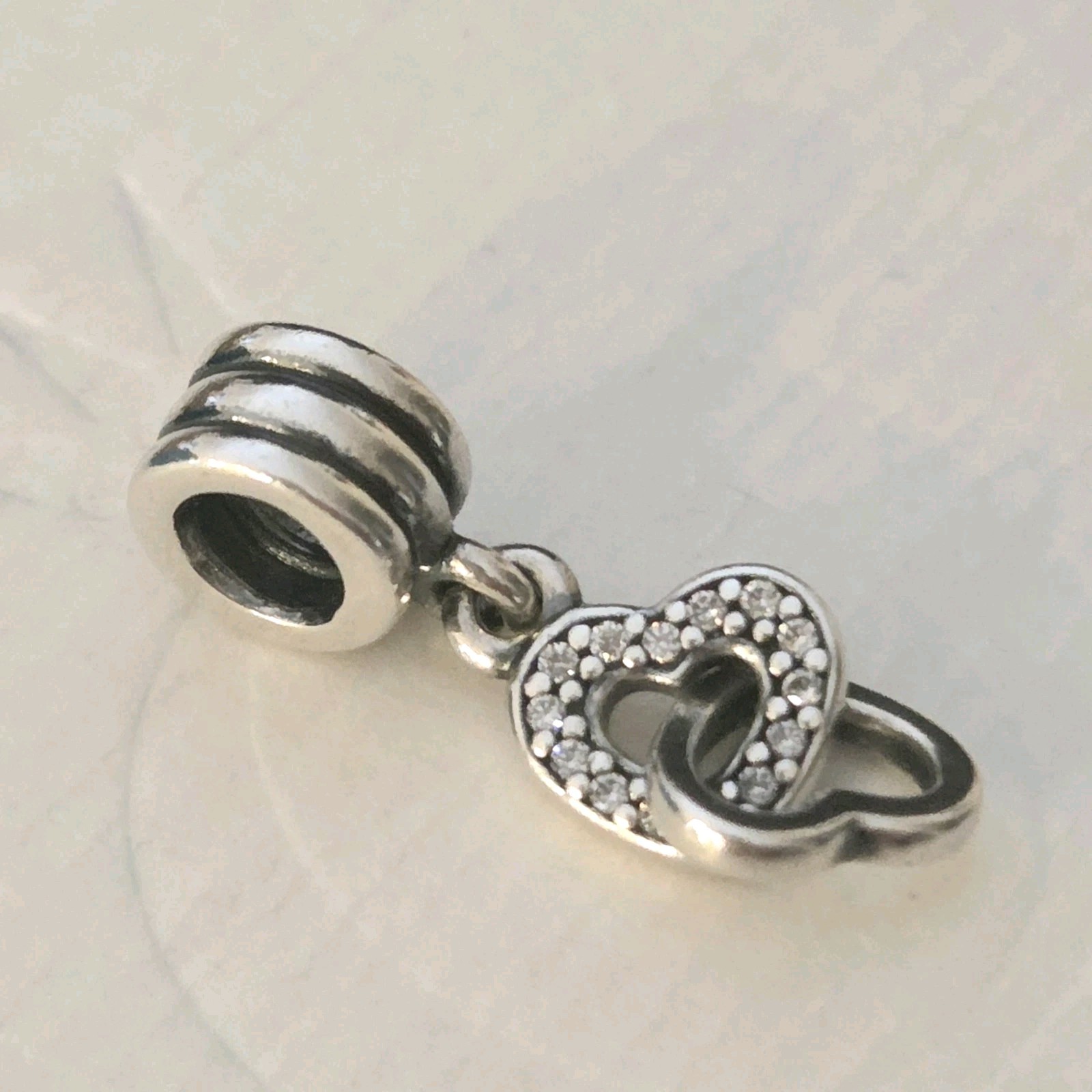 Pandora Authentic Interlocking Hearts Dangle Char… - image 1