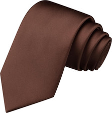 3.15"  8Cm  Mens Solid Satin Tie Pure Color Necktie for Business and Wedding  Gi
