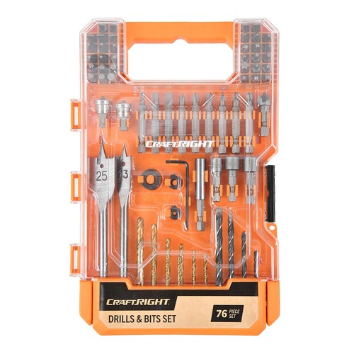 Craftright 76 Piece Drills A Bits Set
