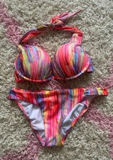 VENUS Bikini Swimsuit Multi-colored, Size C Cup  4 Bottoms, New Without Tags 