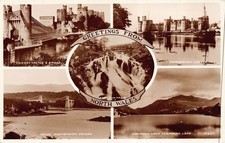 Grüße aus Nordwales Mehransicht Wales Postkarte um 1956 RP