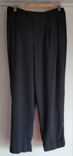 Everlane Women's Black Pants Size 10 Classic Cuffed Hem High Waist