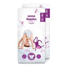 Ultra Dry Nappies Size 6 (15 kg) With channels 140 nappies (2 packs x 70) 0.18 per nappy