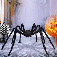 90cm Halloween Scary Prop Fake Plush Spider Black Outdoor Decor Large Spider USA