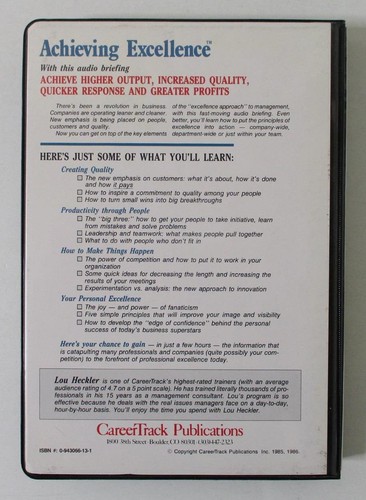 Achieving Excellence Management Principles With Lou Heckler (1986; 4 Cassettes) - Picture 3 of 5
