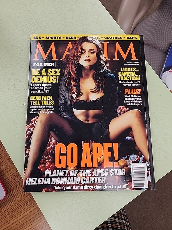 Actress HELENA BONHAM CARTER August 2001 MAXIM Men’s Celebrity Magazine NO LABEL