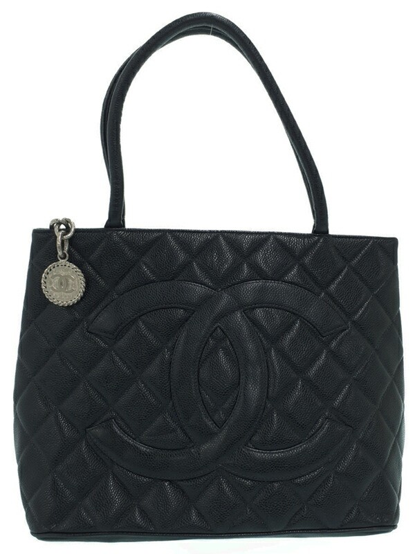 Chanel Quilted Leather Tote Bag Black Gold Hardware