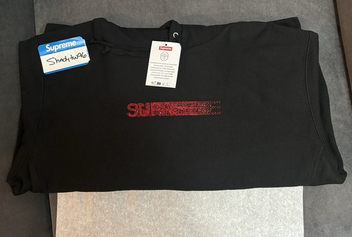 Supreme Swarovski Motion Logo Hoodie, Medium Black FW25