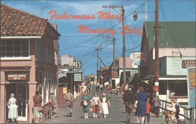 Vintage Plasticchrome Postkarte Fisherman's Wharf Monterey Kalifornien P29027