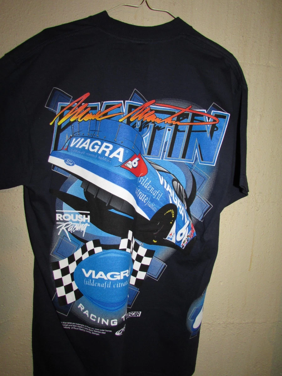 Vintage Mark Martin Viagra 90s Large Nascar T Shirt NEVER USED 