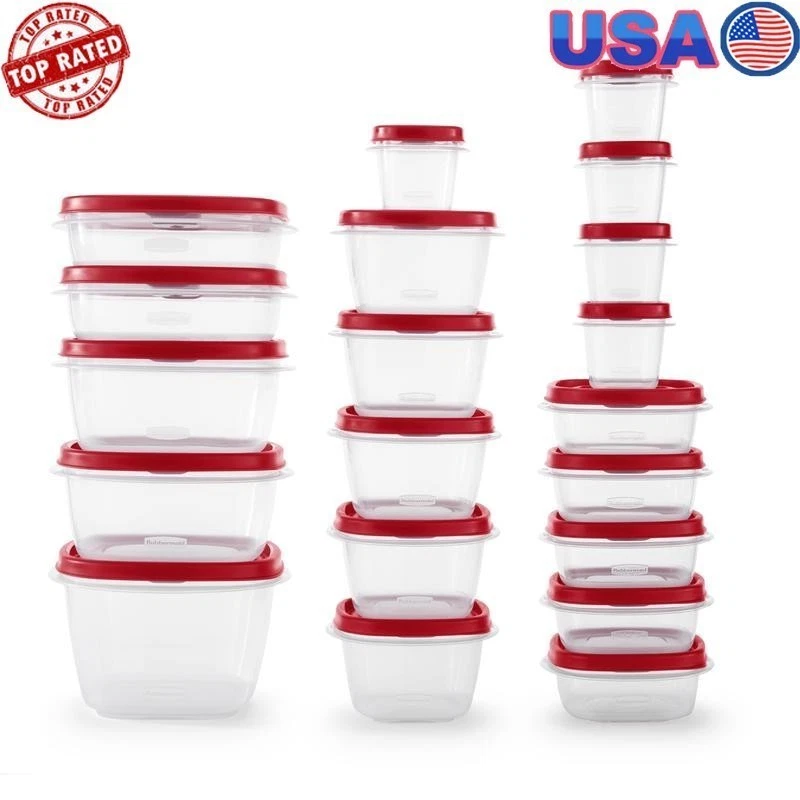 40 Piece Food Storage Containers Set Vented Lids Stackable BPA Free Easy Find US