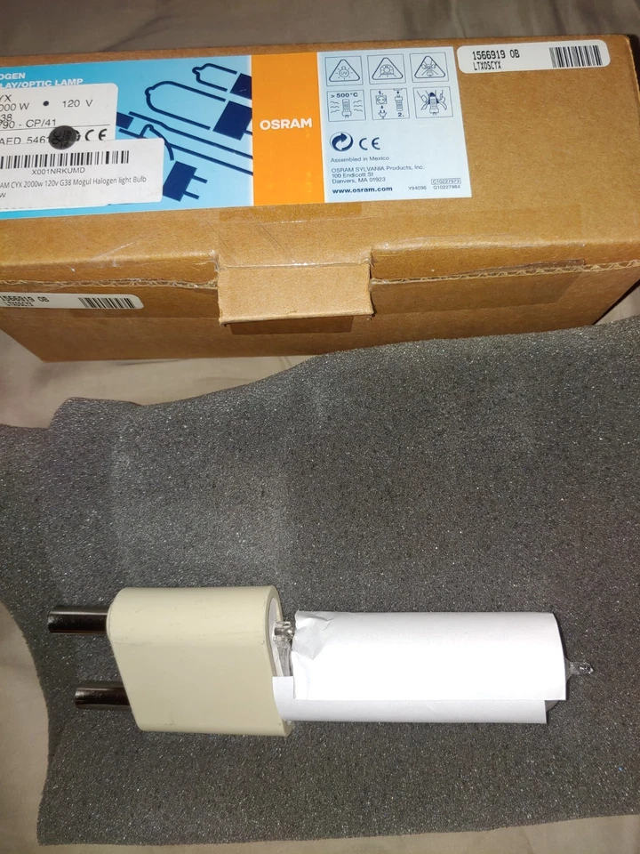 OSRAM CYX 54613 2000w 120v G38 Base Stage Studio Halogen Light Bulb - Image 3 of 4
