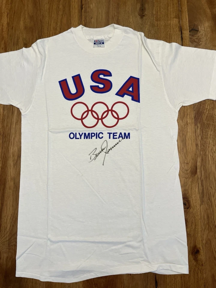 CAMISETA Autografiada Bruce Jenner Equipo Olímpico de Estados Unidos (Talla ~ L) ~ (Caitlyn) Foto 2 de 4