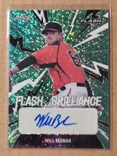 Will Bednar Auto 2021 Leaf Flash of Brilliance Green /25 Autograph #FB-WB1