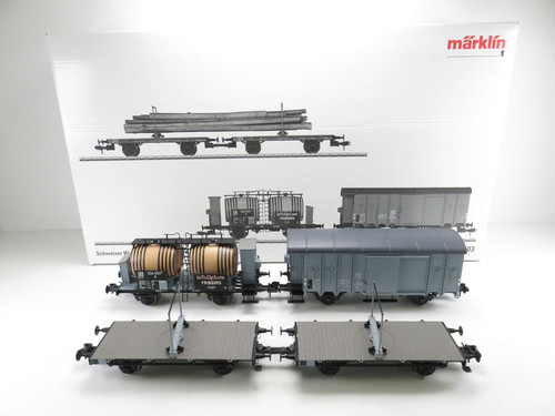 (1HOL439) Märklin 58403 Güterwagen Set der SBB 1 DC, OVP | Condition: Gebraucht