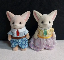 Calico Critters Sylvanian Families Fennec Fox Parents Mom Dad Lot Of 2