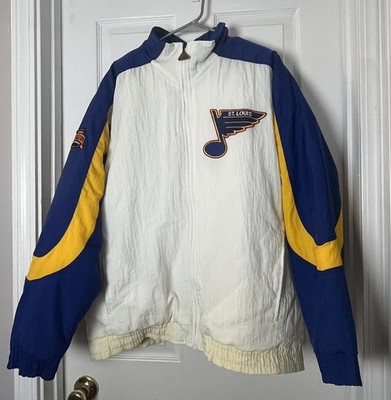 Apex One Vintage ST LOUIS BLUES Sewn NHL Hockey Jacket Large Coat White