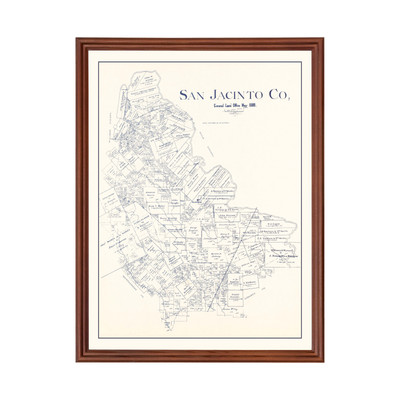 Old Map of San Jacinto County, TX 1889 - Vintage Texas Art