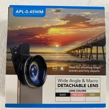Apexel Phone Camera Lens APL-0.45WM - 0.45X Super Wide Angle & 12.5X Super Macro