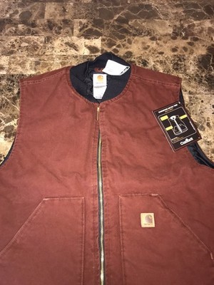 Vintage Carhartt Duck Canvas Workwear Vest Jacket Quilt Lined V02