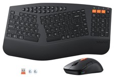 MEETION Ergonomic Keyboard and Mouse, Multi-Device Bluetooth Keyboard and Mou...