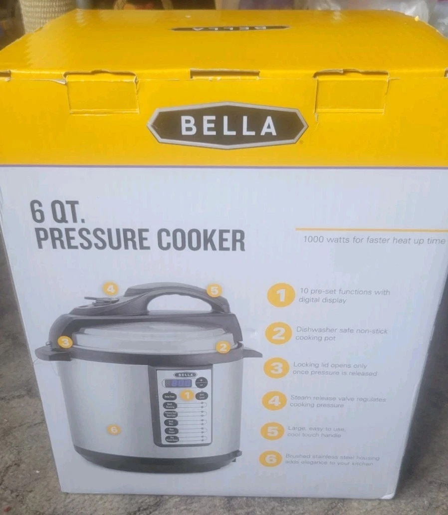 Bella 6 Qt. 10-in-1 Multi-Use Electric Pressure Cooker Stainless Steel 60B30AG