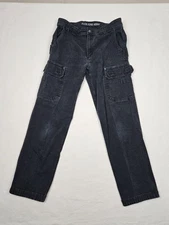 Duluth Pants Mens 35x34 Flex Fire Hose Cargo Black Utility Workwear