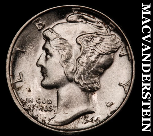 1944 Silver Mercury Dime-Choice Gem BU ++++ Lustrous No Reserve #i3862