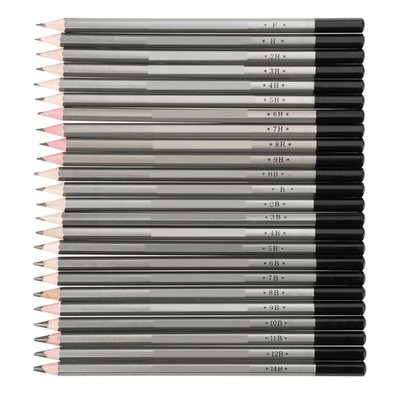 24Pcs Sketch Art Graphite Drawing Pencil NOn Toxic Colored Paint Pencil 9H-14B