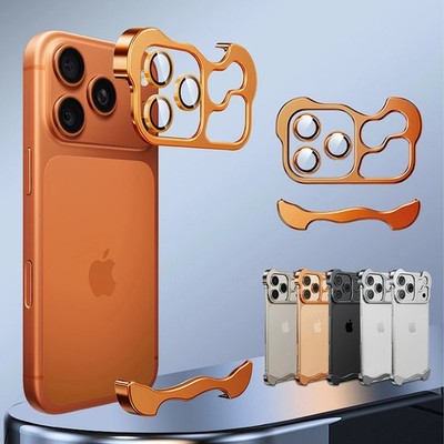 Special-Shaped Metal Corner Pad Anti-Fall Phone Case Cover for iPhone 17 Pro Max