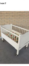 Antikes Kinderbett Holz true vintage Bett Kinder Gitterbett Babybett 40er Jahre 