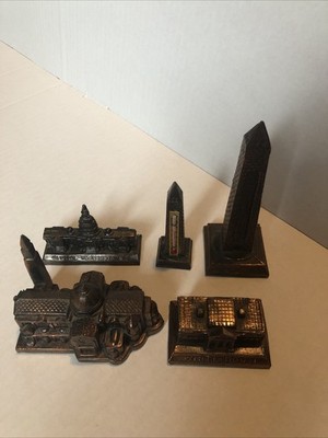 Vtg Washington D C Metal Souvenir 5 Lot White House Capitol Washington Monument