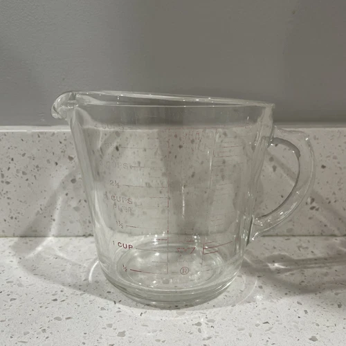 Vintage Rare PYREX 4 Cups 1 Quart Closed D Handle Red Letters MEASURING Cup 532