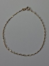 10k Solid Yellow Gold 7" Mirror Link Chain Bracelet, 1.6mm