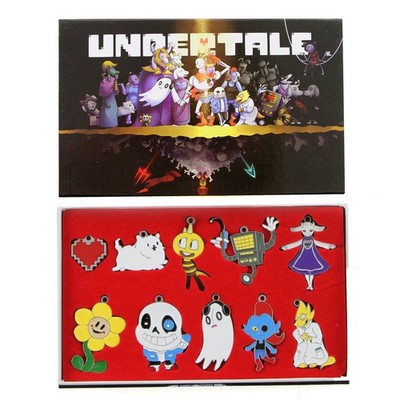 UNDERTALE MONSTERS Undertale 10 pcs. Pendant Keychain Necklace Set Characters