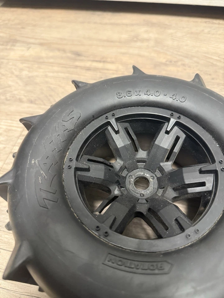 Traxxas XRT X-Maxx Sand Paddle Tires & Wheels Complete Set Of 4 TRA7773 Rc - Image 2 of 4