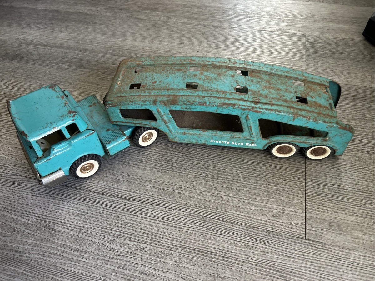 1960's Vintage Structo Auto Haul Truck and Trailer Turquoise | eBay
