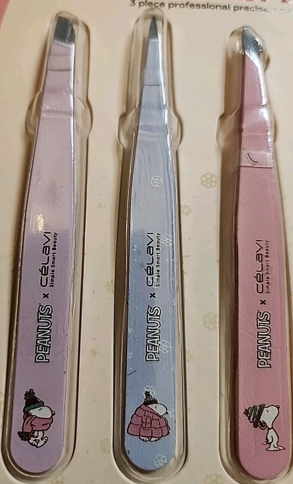 Peanuts Snoopy Celavi Snowflake Sparkle Tweezer Trio W/ Puffer Enamel Pin - Image 2 of 4