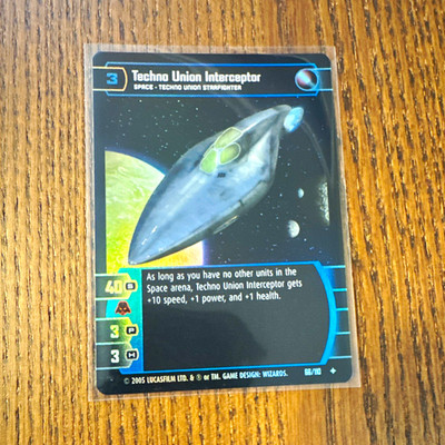 2005 Star Wars TCG WOTC RoTS Techno Union Interceptor 56/110 Nm Foil