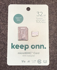 onn. keep onn. 32GB microSDHC Card Class 10 100MB/s with Adapter